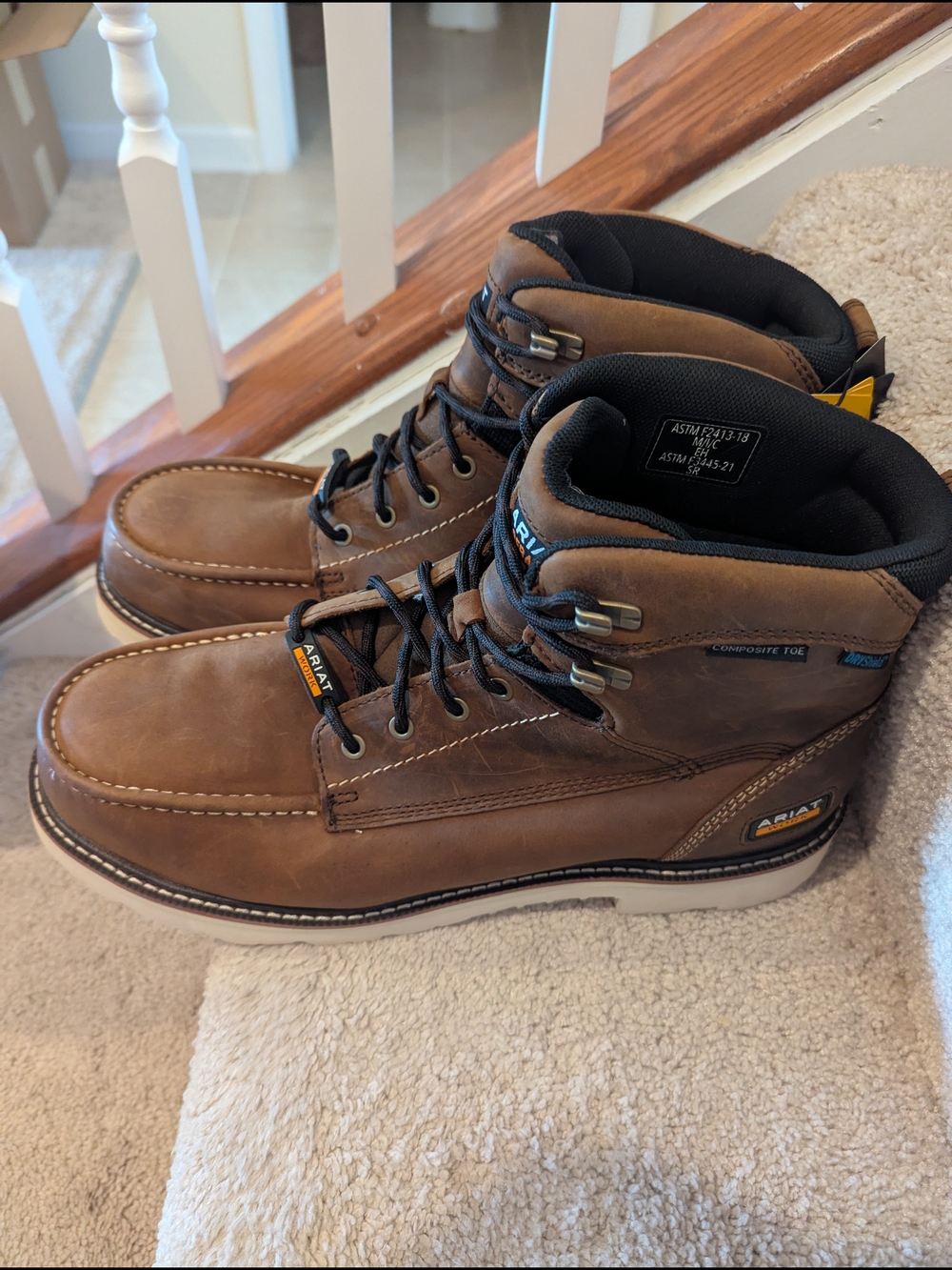 Ariat Brown Leather Men’s Work Boots - Composite Toe Size 14EE